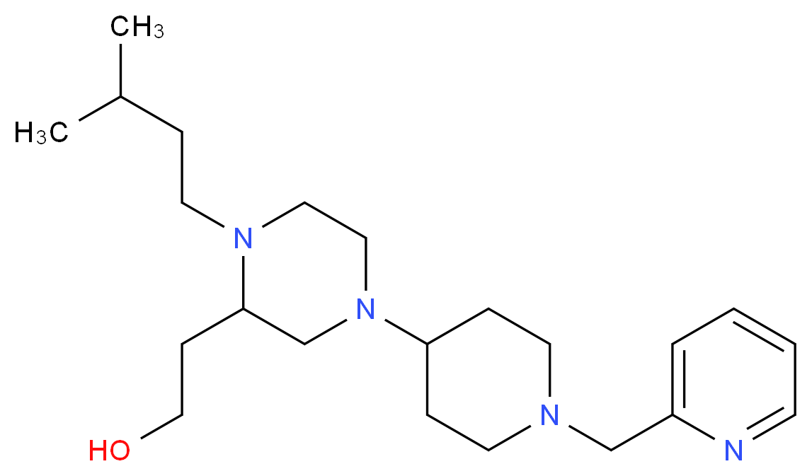 2-{1-(3-methylbutyl)-4-[1-(2-pyridinylmethyl)-4-piperidinyl]-2-piperazinyl}ethanol_分子结构_CAS_)