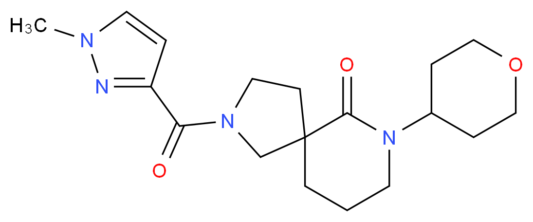 2-[(1-methyl-1H-pyrazol-3-yl)carbonyl]-7-(tetrahydro-2H-pyran-4-yl)-2,7-diazaspiro[4.5]decan-6-one_分子结构_CAS_)