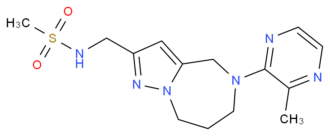 N-{[5-(3-methylpyrazin-2-yl)-5,6,7,8-tetrahydro-4H-pyrazolo[1,5-a][1,4]diazepin-2-yl]methyl}methanesulfonamide_分子结构_CAS_)