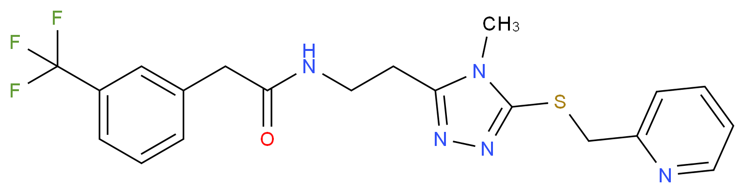 N-(2-{4-methyl-5-[(2-pyridinylmethyl)thio]-4H-1,2,4-triazol-3-yl}ethyl)-2-[3-(trifluoromethyl)phenyl]acetamide_分子结构_CAS_)