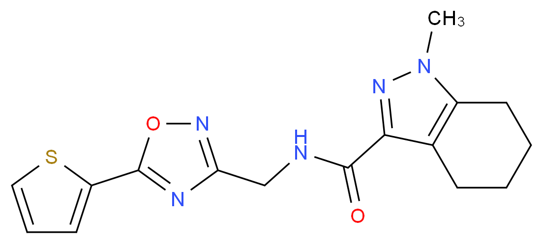 1-methyl-N-{[5-(2-thienyl)-1,2,4-oxadiazol-3-yl]methyl}-4,5,6,7-tetrahydro-1H-indazole-3-carboxamide_分子结构_CAS_)