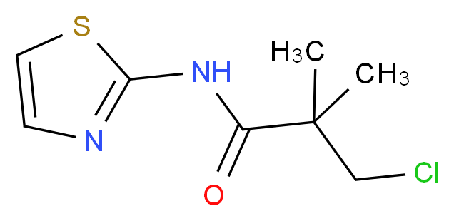 3-Chloro-2,2-dimethyl-N-(1,3-thiazol-2-yl)-propanamide_分子结构_CAS_)
