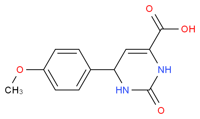 6-(4-Methoxyphenyl)-2-oxo-1,2,3,6-tetrahydro-4-pyrimidinecarboxylic acid_分子结构_CAS_)