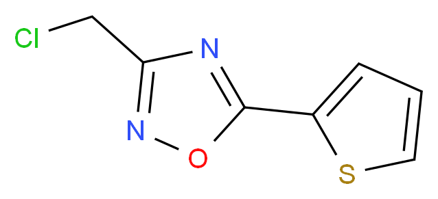 3-(chloromethyl)-5-(thiophen-2-yl)-1,2,4-oxadiazole_分子结构_CAS_306936-06-1