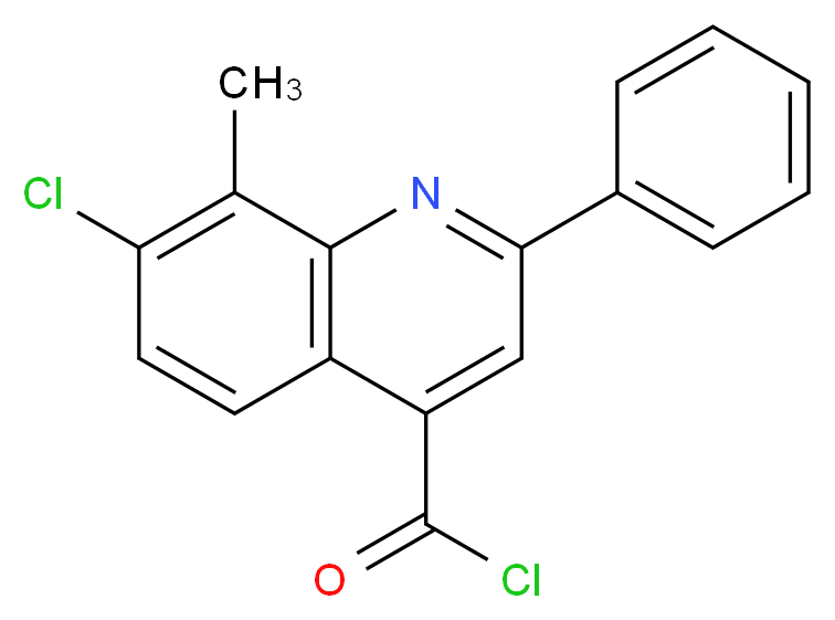 7-Chloro-8-methyl-2-phenylquinoline-4-carbonyl chloride_分子结构_CAS_6338-22-3)