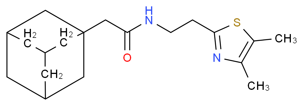 2-(1-adamantyl)-N-[2-(4,5-dimethyl-1,3-thiazol-2-yl)ethyl]acetamide_分子结构_CAS_)