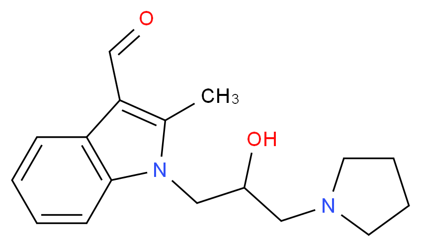 1-(2-Hydroxy-3-pyrrolidin-1-yl-propyl)-2-methyl-1H-indole-3-carbaldehyde_分子结构_CAS_)