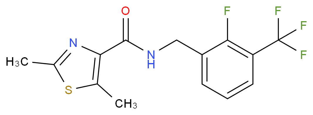 N-[2-fluoro-3-(trifluoromethyl)benzyl]-2,5-dimethyl-1,3-thiazole-4-carboxamide_分子结构_CAS_)
