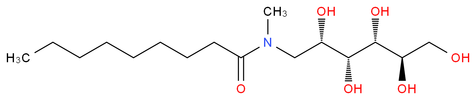 N-methyl-N-[(2S,3R,4R,5R)-2,3,4,5,6-pentahydroxyhexyl]nonanamide_分子结构_CAS_85261-19-4