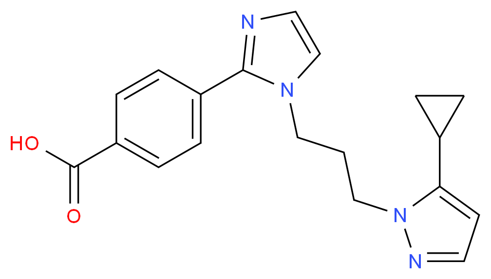 4-{1-[3-(5-cyclopropyl-1H-pyrazol-1-yl)propyl]-1H-imidazol-2-yl}benzoic acid_分子结构_CAS_)