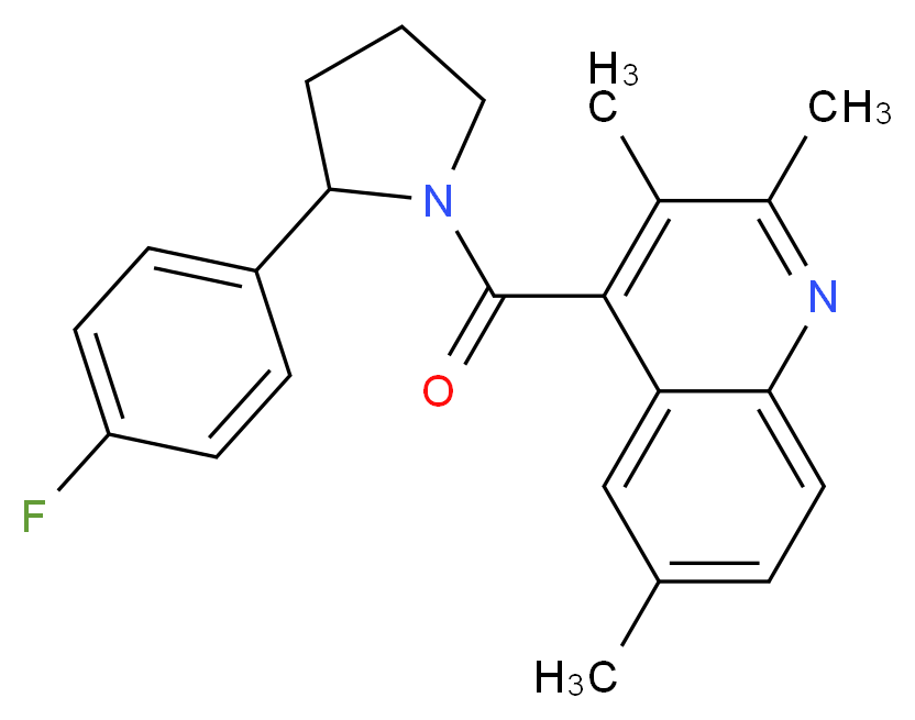 4-{[2-(4-fluorophenyl)-1-pyrrolidinyl]carbonyl}-2,3,6-trimethylquinoline_分子结构_CAS_)