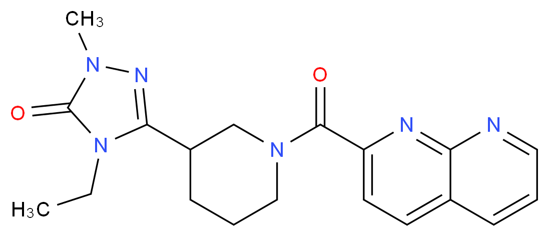 4-ethyl-2-methyl-5-[1-(1,8-naphthyridin-2-ylcarbonyl)piperidin-3-yl]-2,4-dihydro-3H-1,2,4-triazol-3-one_分子结构_CAS_)