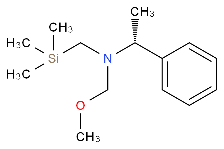 (S)-(-)-N-甲氧基甲基-N-(三甲基硅烷基)甲基-1-苯基乙胺_分子结构_CAS_143140-08-3)