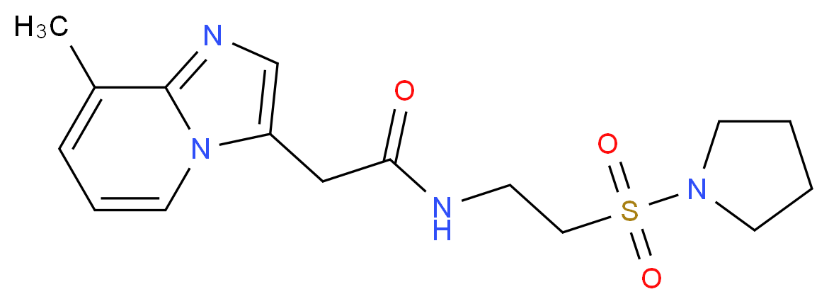 2-(8-methylimidazo[1,2-a]pyridin-3-yl)-N-[2-(pyrrolidin-1-ylsulfonyl)ethyl]acetamide_分子结构_CAS_)