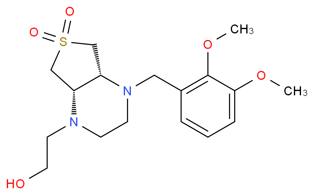 2-[(4aR*,7aS*)-4-(2,3-dimethoxybenzyl)-6,6-dioxidohexahydrothieno[3,4-b]pyrazin-1(2H)-yl]ethanol_分子结构_CAS_)