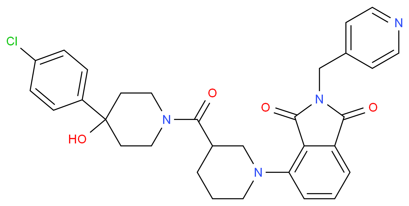 4-(3-{[4-(4-chlorophenyl)-4-hydroxy-1-piperidinyl]carbonyl}-1-piperidinyl)-2-(4-pyridinylmethyl)-1H-isoindole-1,3(2H)-dione_分子结构_CAS_)