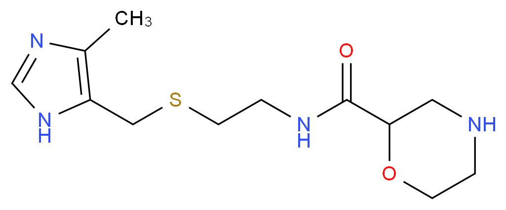 N-(2-{[(4-methyl-1H-imidazol-5-yl)methyl]thio}ethyl)-2-morpholinecarboxamide_分子结构_CAS_)