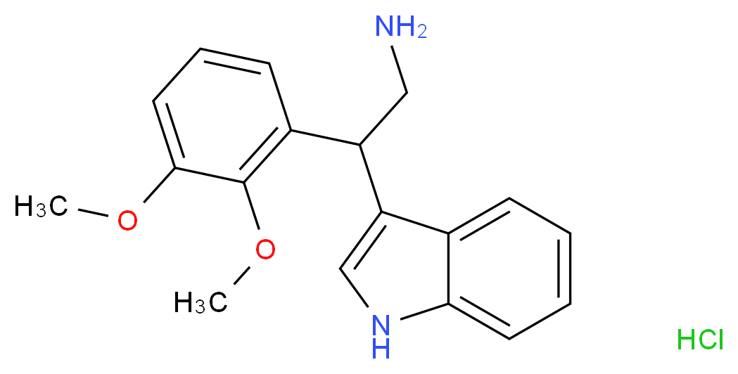 2-(2,3-dimethoxyphenyl)-2-(1H-indol-3-yl)ethan-1-amine hydrochloride_分子结构_CAS_95426-77-0