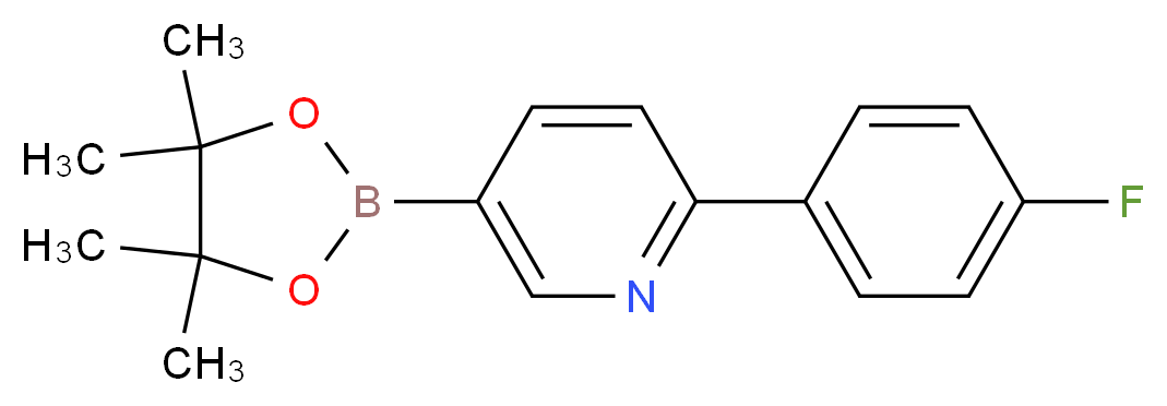 2-(4-fluorophenyl)-5-(tetramethyl-1,3,2-dioxaborolan-2-yl)pyridine_分子结构_CAS_1073354-81-0