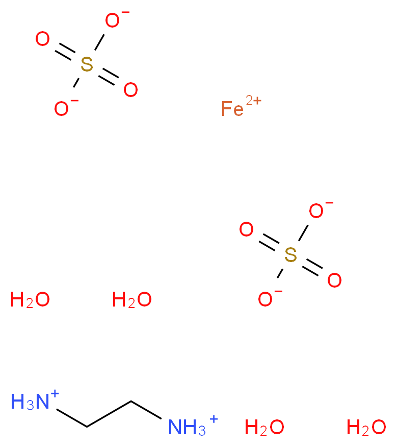 λ<sup>2</sup>-iron(2+) ion ethane-1,2-bis(aminium) tetrahydrate disulfate_分子结构_CAS_34962-29-3