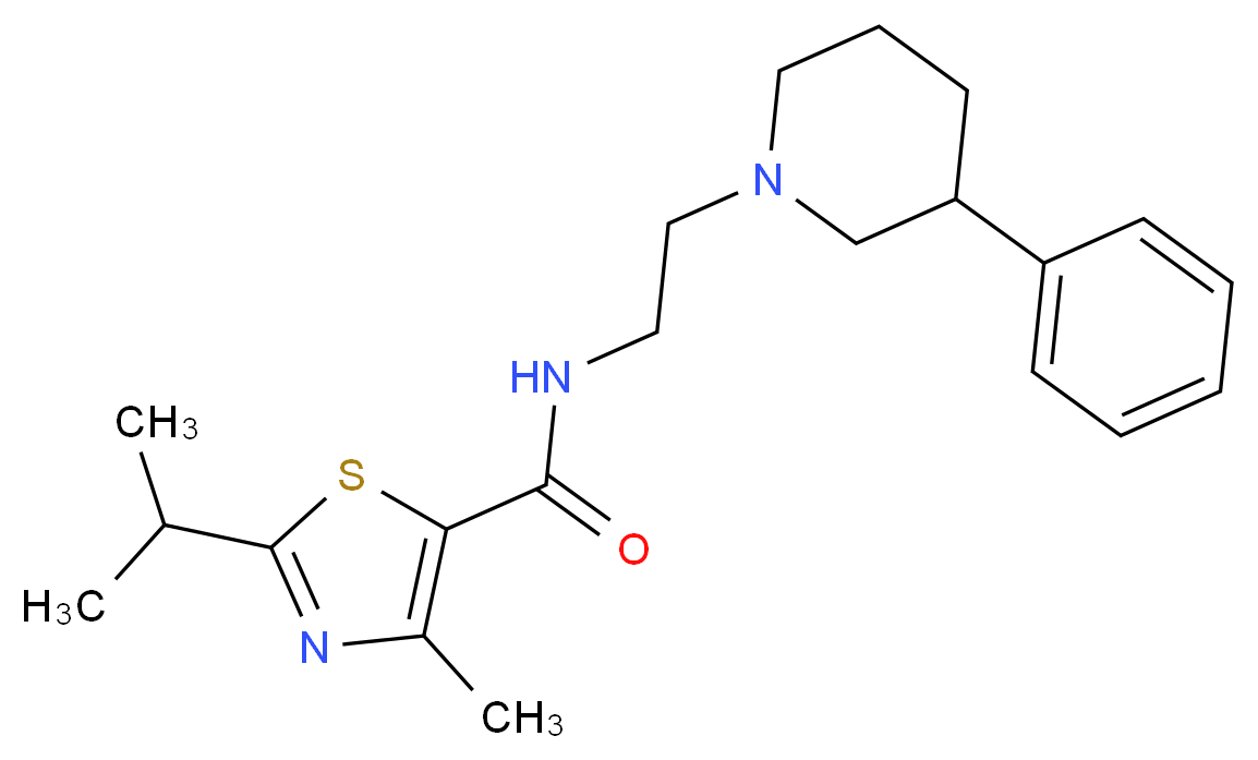 2-isopropyl-4-methyl-N-[2-(3-phenyl-1-piperidinyl)ethyl]-1,3-thiazole-5-carboxamide_分子结构_CAS_)