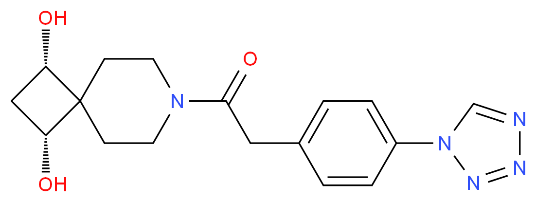 (1R*,3S*)-7-{[4-(1H-tetrazol-1-yl)phenyl]acetyl}-7-azaspiro[3.5]nonane-1,3-diol_分子结构_CAS_)