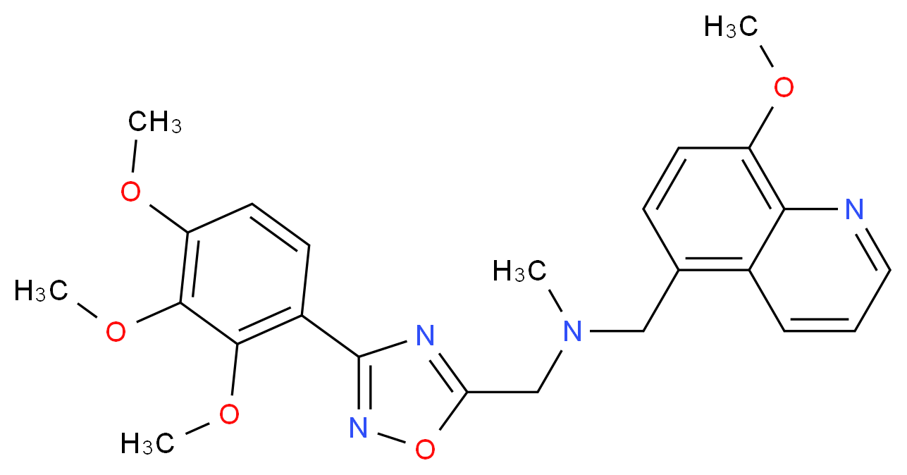 1-(8-methoxy-5-quinolinyl)-N-methyl-N-{[3-(2,3,4-trimethoxyphenyl)-1,2,4-oxadiazol-5-yl]methyl}methanamine_分子结构_CAS_)