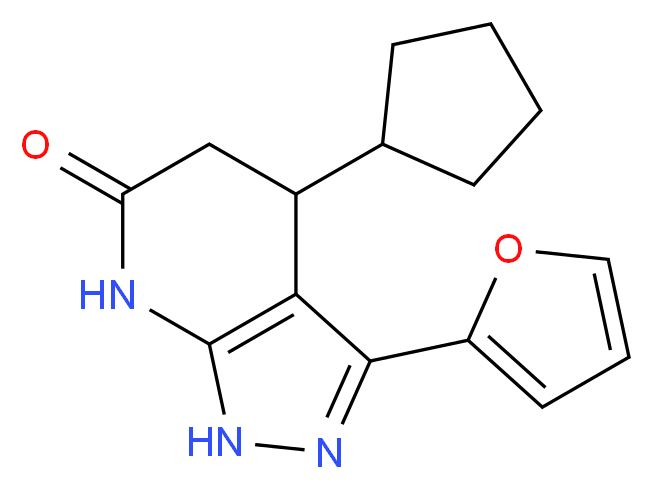 4-cyclopentyl-3-(2-furyl)-1,4,5,7-tetrahydro-6H-pyrazolo[3,4-b]pyridin-6-one_分子结构_CAS_)