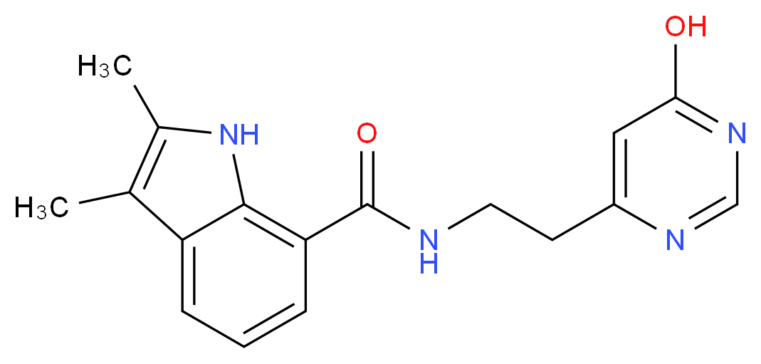 N-[2-(6-hydroxypyrimidin-4-yl)ethyl]-2,3-dimethyl-1H-indole-7-carboxamide_分子结构_CAS_)