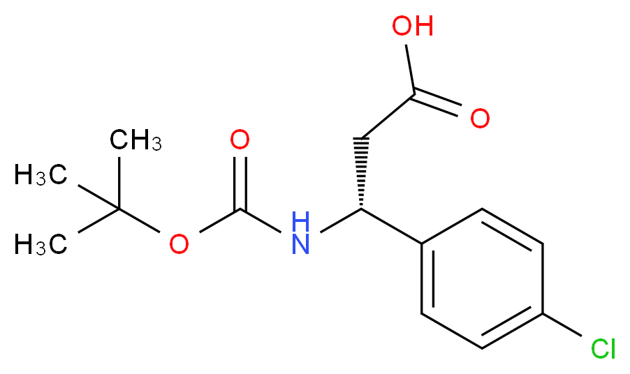 (R)-3-tert-Butoxycarbonylamino-3-(4-chlorophenyl)propionic acid_分子结构_CAS_479064-93-2)