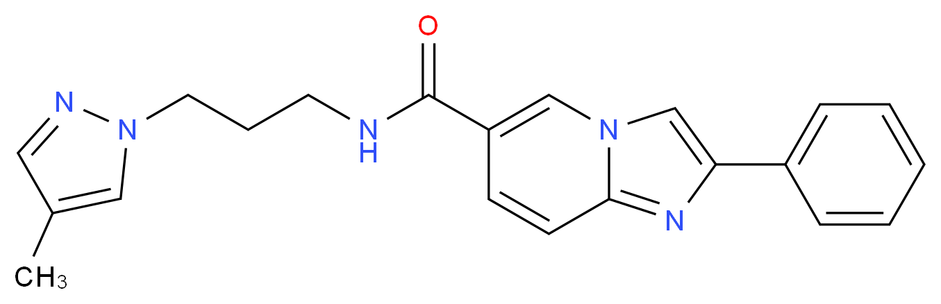N-[3-(4-methyl-1H-pyrazol-1-yl)propyl]-2-phenylimidazo[1,2-a]pyridine-6-carboxamide_分子结构_CAS_)