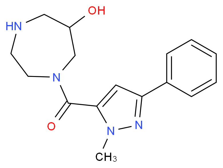 1-[(1-methyl-3-phenyl-1H-pyrazol-5-yl)carbonyl]-1,4-diazepan-6-ol_分子结构_CAS_)
