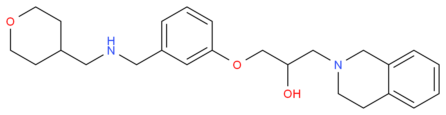 1-(3,4-dihydro-2(1H)-isoquinolinyl)-3-(3-{[(tetrahydro-2H-pyran-4-ylmethyl)amino]methyl}phenoxy)-2-propanol_分子结构_CAS_)