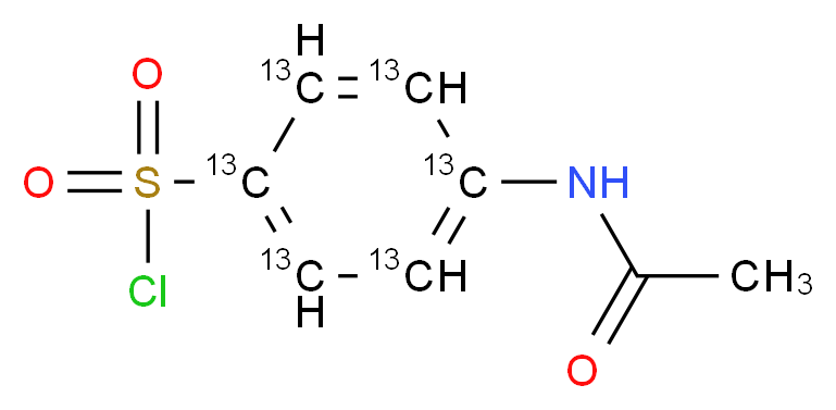 4-acetamido(1,2,3,4,5,6-<sup>1</sup><sup>3</sup>C<sub>6</sub>)benzene-1-sulfonyl chloride_分子结构_CAS_1216418-07-3