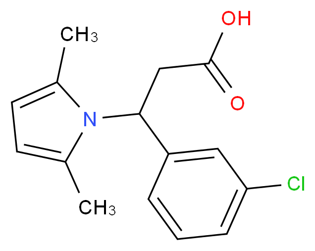 3-(3-chlorophenyl)-3-(2,5-dimethyl-1H-pyrrol-1-yl)propanoic acid_分子结构_CAS_)