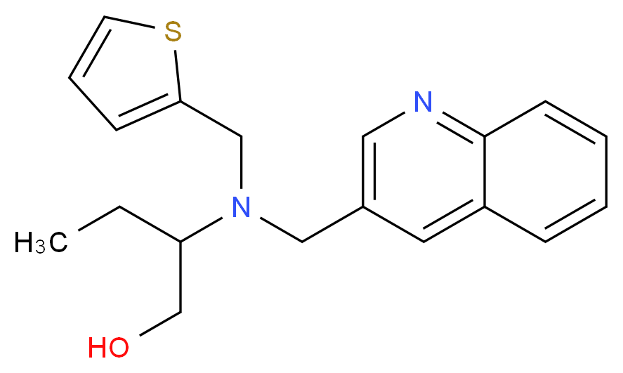 2-[(quinolin-3-ylmethyl)(2-thienylmethyl)amino]butan-1-ol_分子结构_CAS_)