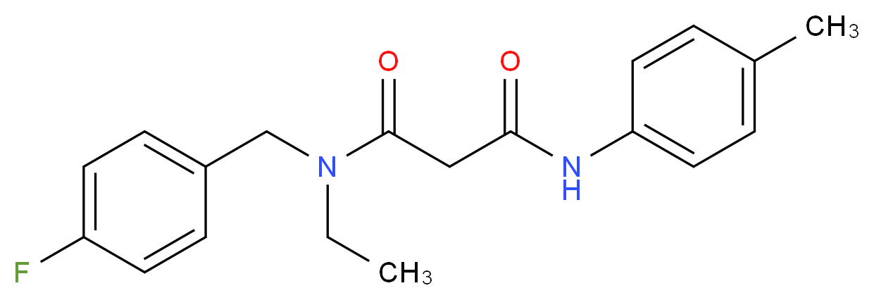 N-ethyl-N-(4-fluorobenzyl)-N'-(4-methylphenyl)malonamide_分子结构_CAS_)
