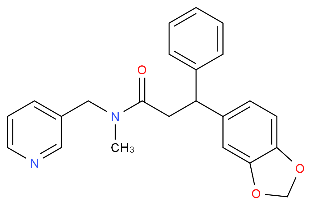 3-(1,3-benzodioxol-5-yl)-N-methyl-3-phenyl-N-(3-pyridinylmethyl)propanamide_分子结构_CAS_)
