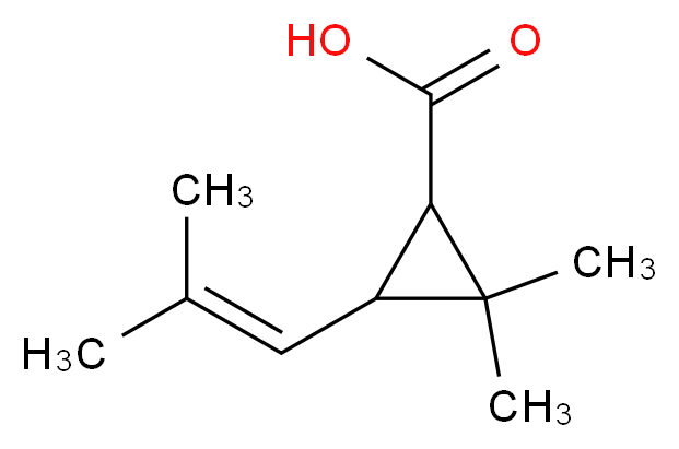 2,2-dimethyl-3-(2-methylprop-1-en-1-yl)cyclopropane-1-carboxylic acid_分子结构_CAS_10453-89-1