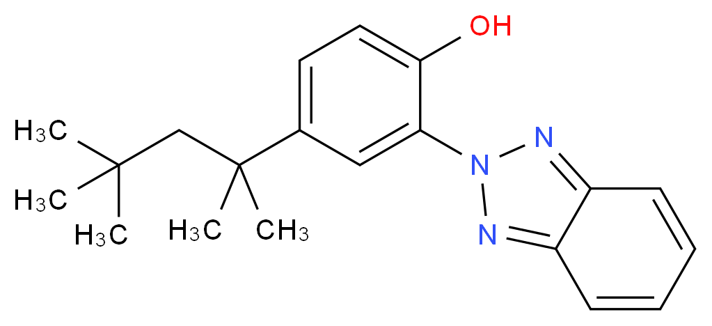 2-(2H-Benzo[d][1,2,3]triazol-2-yl)-4-(2,4,4-trimethylpentan-2-yl)phenol_分子结构_CAS_3147-75-9)