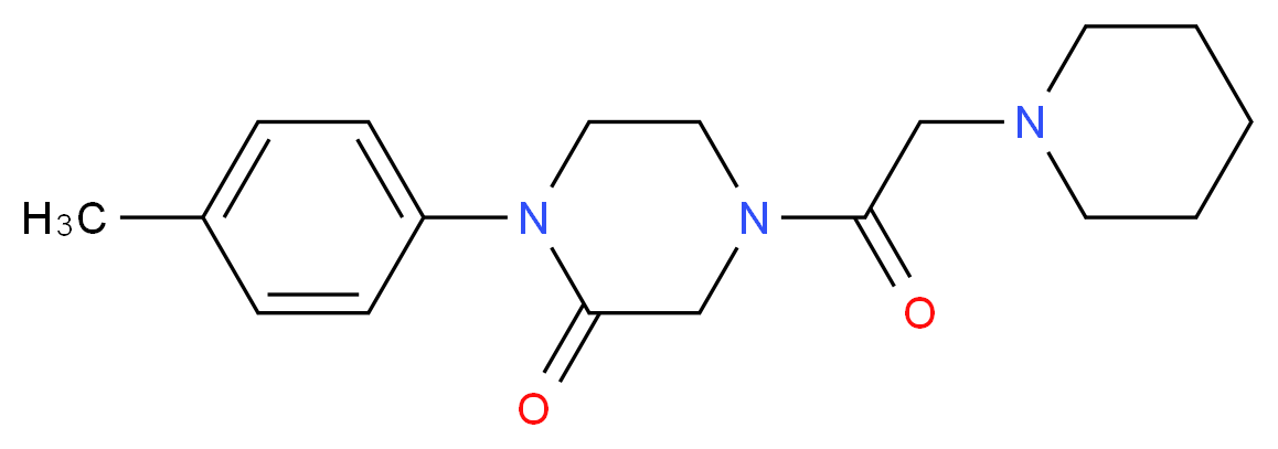 1-(4-methylphenyl)-4-(1-piperidinylacetyl)-2-piperazinone_分子结构_CAS_)