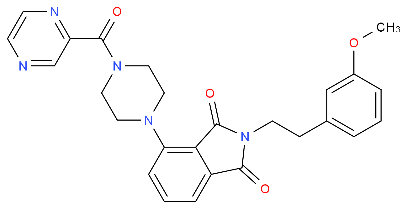 2-[2-(3-methoxyphenyl)ethyl]-4-[4-(2-pyrazinylcarbonyl)-1-piperazinyl]-1H-isoindole-1,3(2H)-dione_分子结构_CAS_)