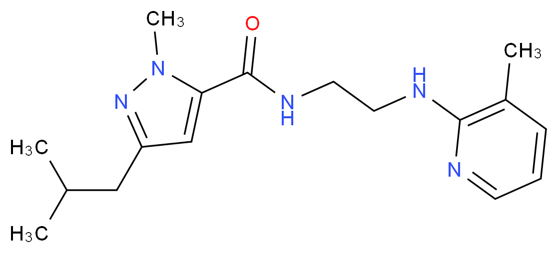 3-isobutyl-1-methyl-N-{2-[(3-methyl-2-pyridinyl)amino]ethyl}-1H-pyrazole-5-carboxamide_分子结构_CAS_)