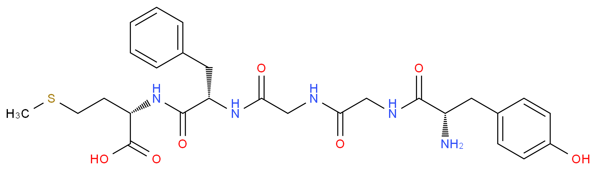 (2S)-2-[(2S)-2-(2-{2-[(2S)-2-amino-3-(4-hydroxyphenyl)propanamido]acetamido}acetamido)-3-phenylpropanamido]-4-(methylsulfanyl)butanoic acid_分子结构_CAS_82362-17-2