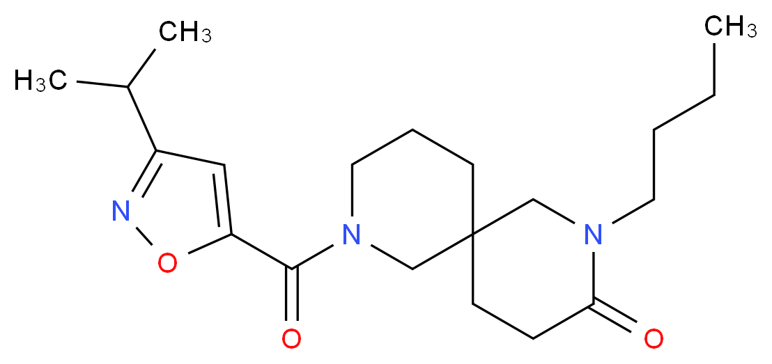 2-butyl-8-[(3-isopropyl-5-isoxazolyl)carbonyl]-2,8-diazaspiro[5.5]undecan-3-one_分子结构_CAS_)