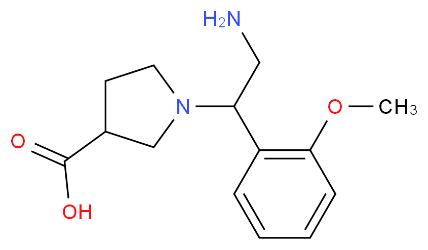 1-[2-AMINO-1-(2-METHOXY-PHENYL)-ETHYL]-PYRROLIDINE-3-CARBOXYLIC ACID_分子结构_CAS_886363-84-4)