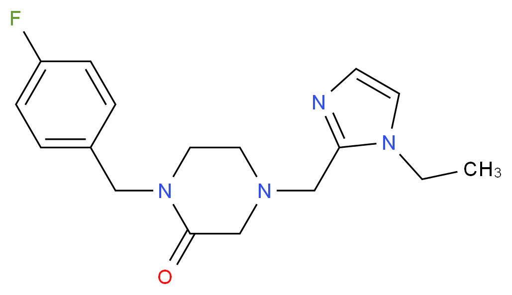 4-[(1-ethyl-1H-imidazol-2-yl)methyl]-1-(4-fluorobenzyl)piperazin-2-one_分子结构_CAS_)