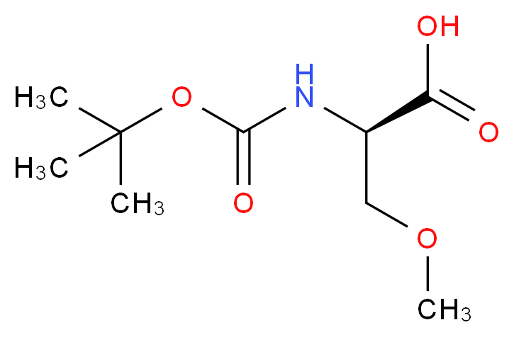 (2R)-2-{[(tert-butoxy)carbonyl]amino}-3-methoxypropanoic acid_分子结构_CAS_86123-95-7