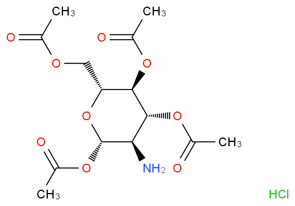 1,3,4,6-Tetra-O-acetyl-2-amino-2-deoxy-β-D-glucopyranose hydrochloride_分子结构_CAS_10034-20-5)