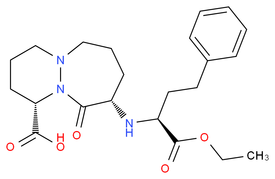 (1S,9S)-9-{[(2S)-1-ethoxy-1-oxo-4-phenylbutan-2-yl]amino}-10-oxo-octahydro-1H-pyridazino[1,2-a][1,2]diazepine-1-carboxylic acid_分子结构_CAS_92077-78-6
